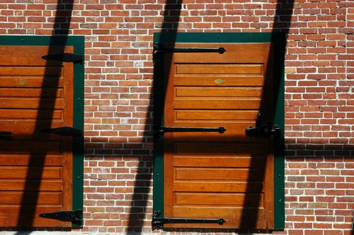Old mill doors over the spillway