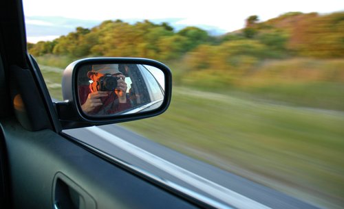 Objects in mirror are closer than they appear