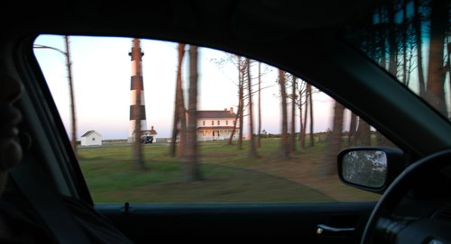 Sun setting on Bodie Island Light
