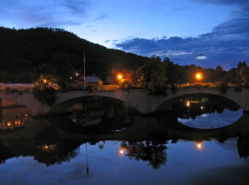 Night reflection, Shelburne Falls