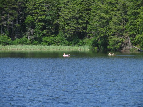 Floating across Hapgood Pond