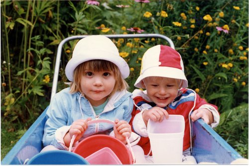 1991-Katherine-Steven-in-Cart