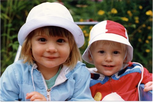 1991-Katherine-Steven-in-Cart-Painting