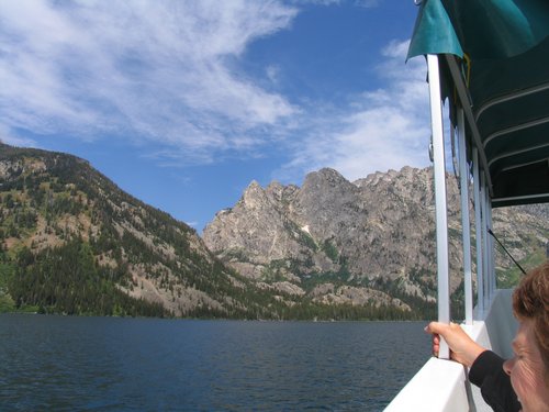 Crossing Jenny Lake to Cascade Canyon Trailhead