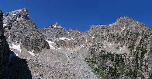Tetons from above Amphitheater Lake