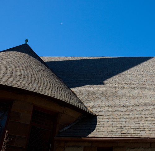 Slate Roof and Moon