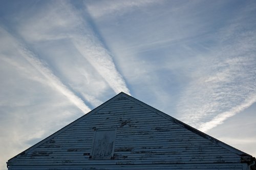 Contrails (shadowed in late afternoon sun)