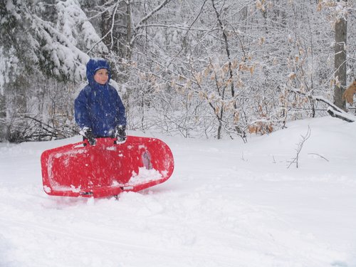Liam Red Plastic Sled
