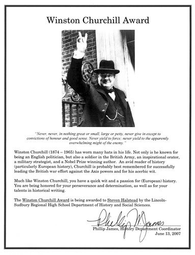 Winston Churchill History Award